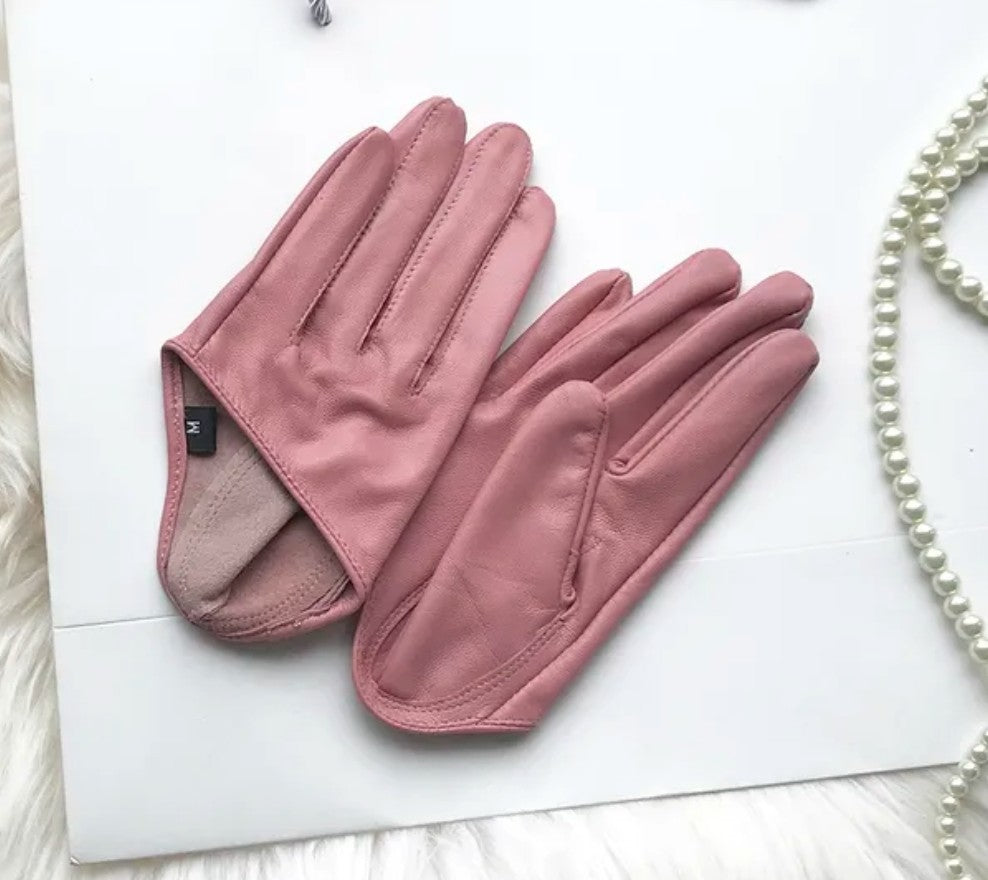 HALF PALM GLOVES (GENUINE LEATHER) - 25 colours available