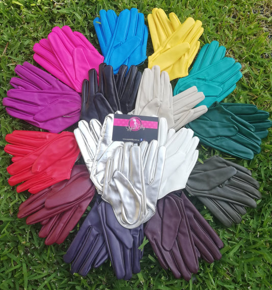 HALF PALM GLOVES (FAUX LEATHER) - 28 colours available